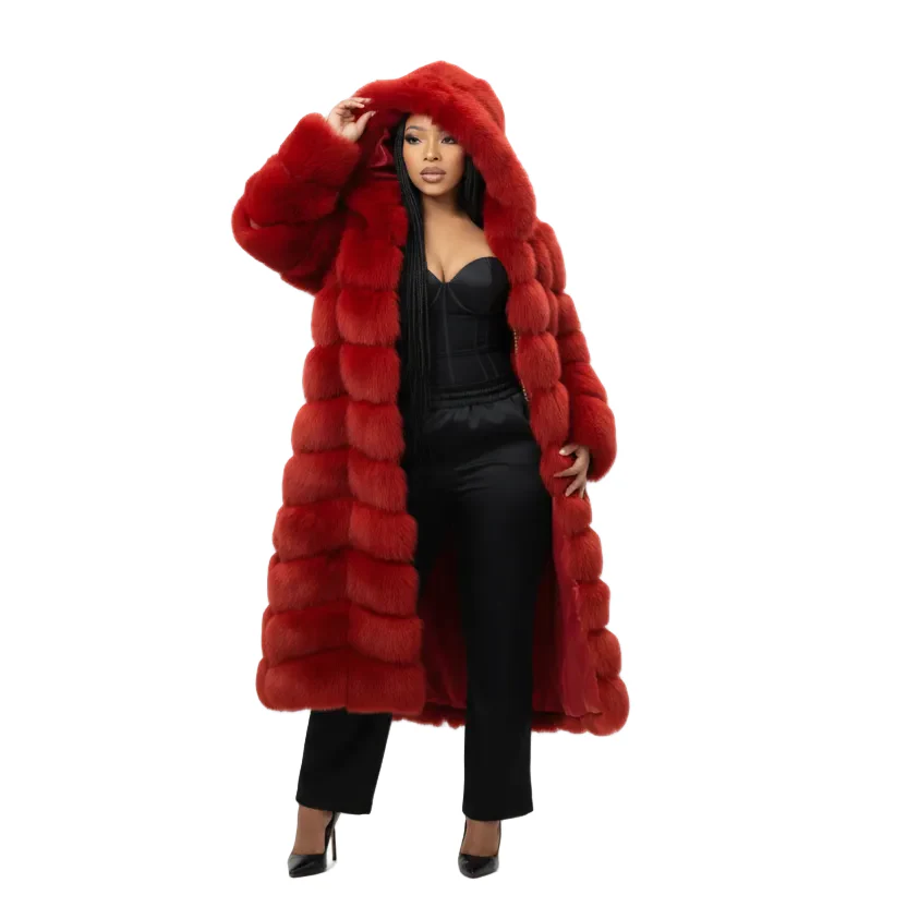 Thick Warm Fur Long Sleeve Winter Coat - Image 2