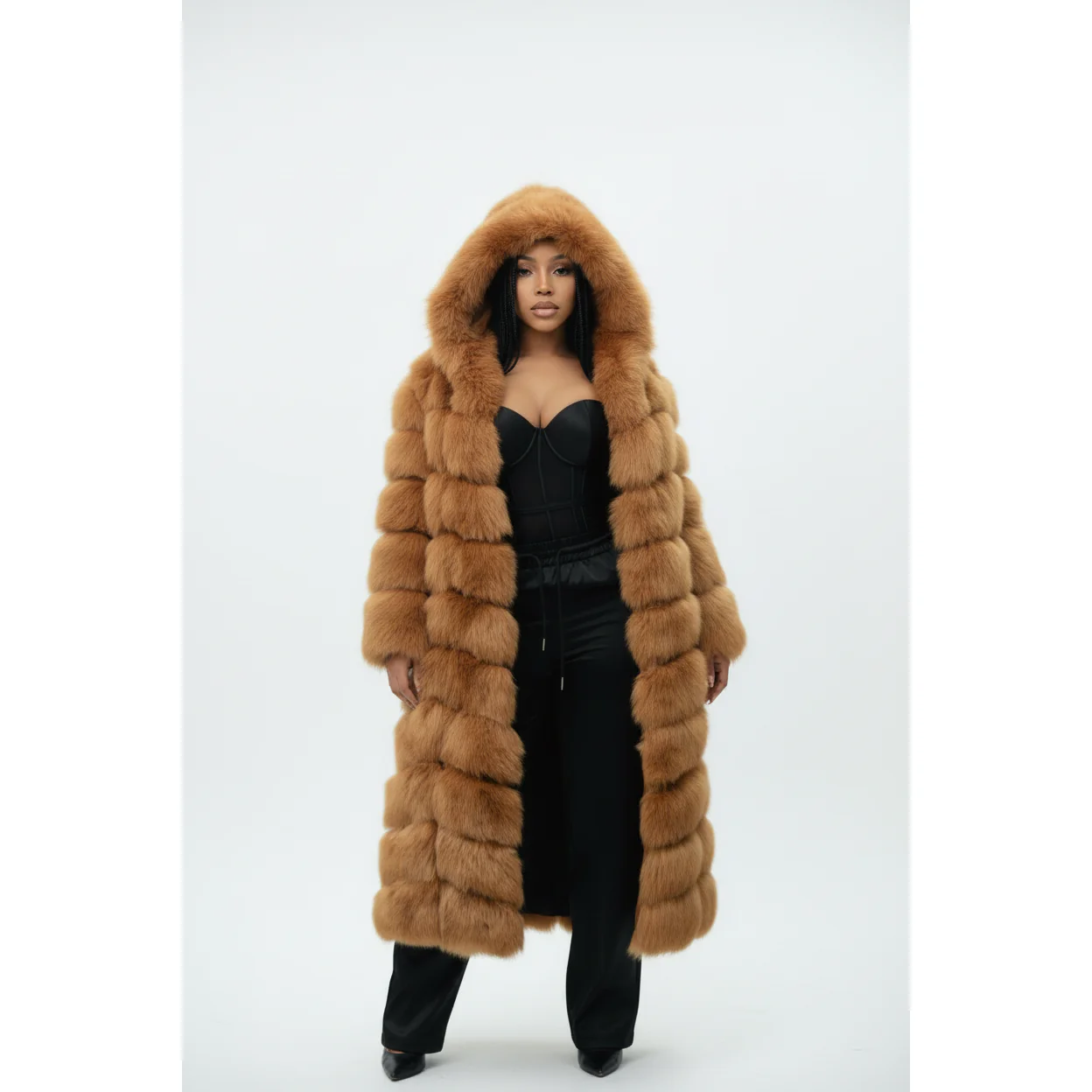 Thick Warm Fur Long Sleeve Winter Coat - Image 3