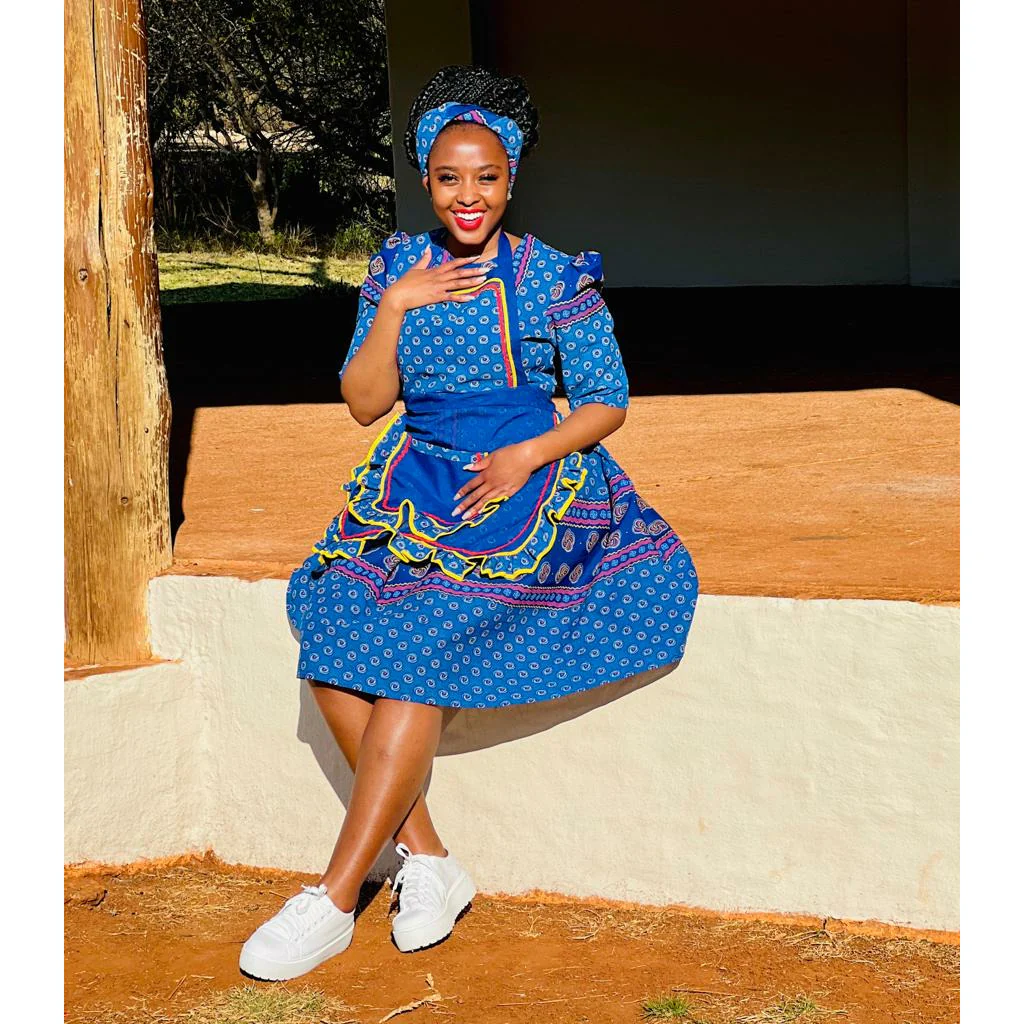 Three Quarter Sleeve Ankara Dress - Image 5