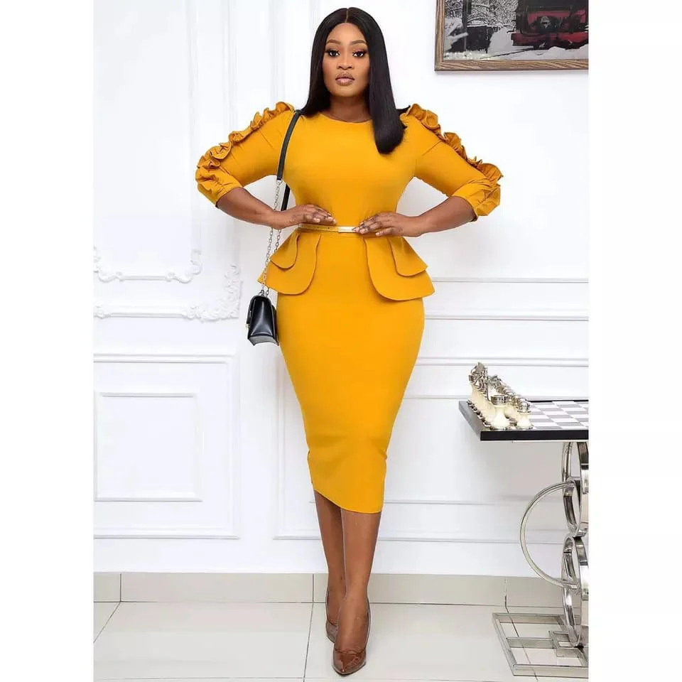 Three Quarter Sleeve High Waist Summer Dress - Image 2
