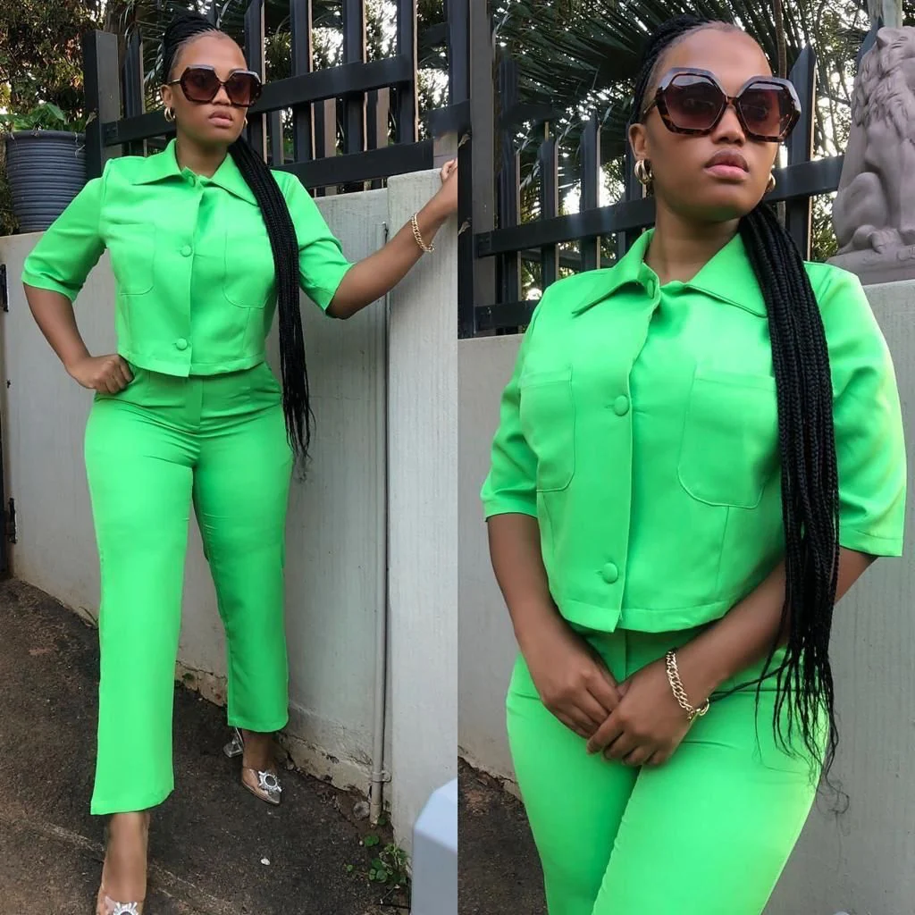Three Quarter Sleeve Jacket & Pants Sets - Image 3