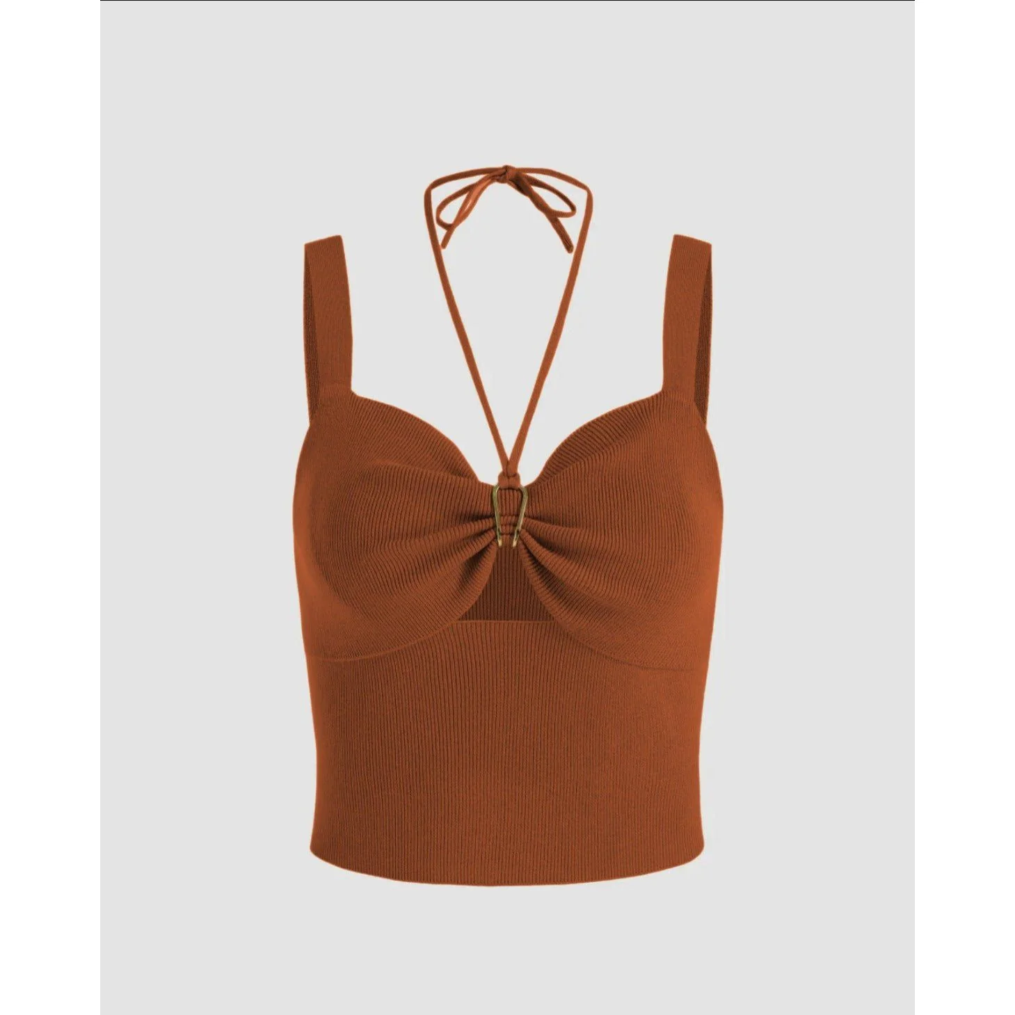 Tie Back Ruched Bust Tank Top - Image 2