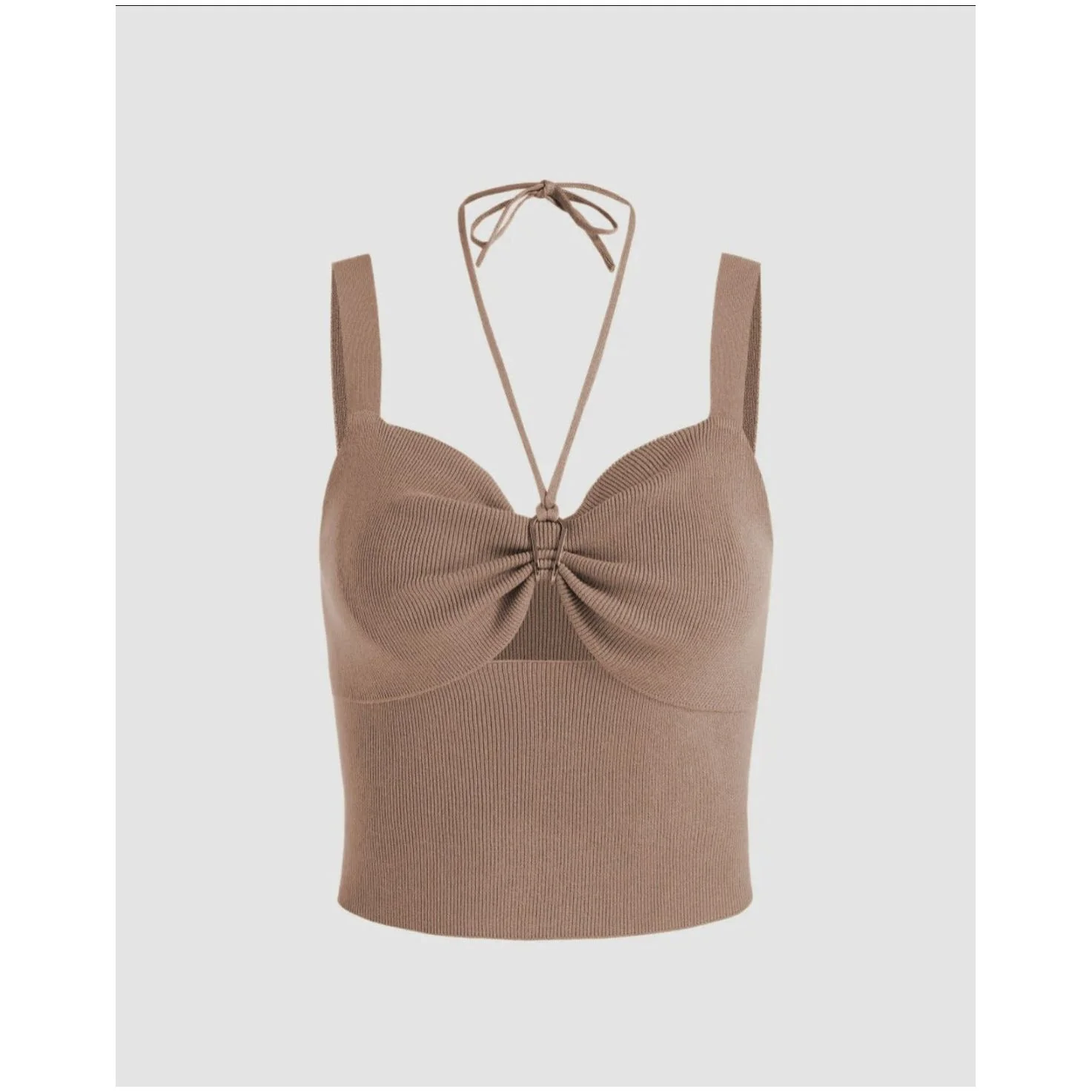Tie Back Ruched Bust Tank Top - Image 3