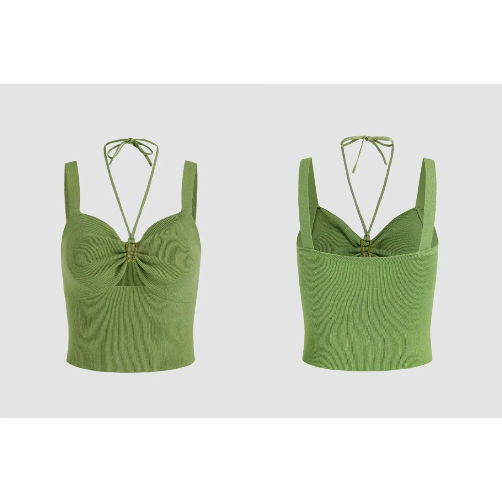 Tie Back Ruched Bust Tank Top - Image 4