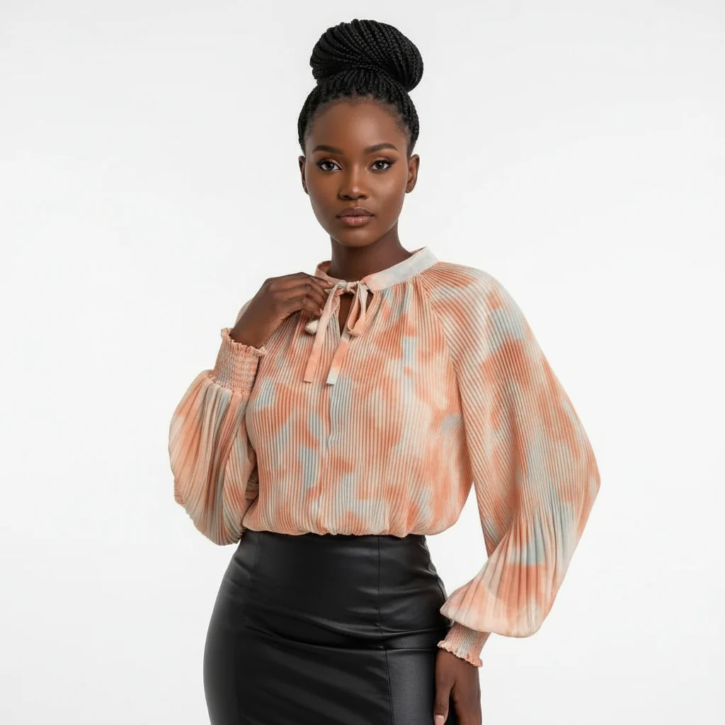 Tie Dye Chiffon Blouses - Image 3