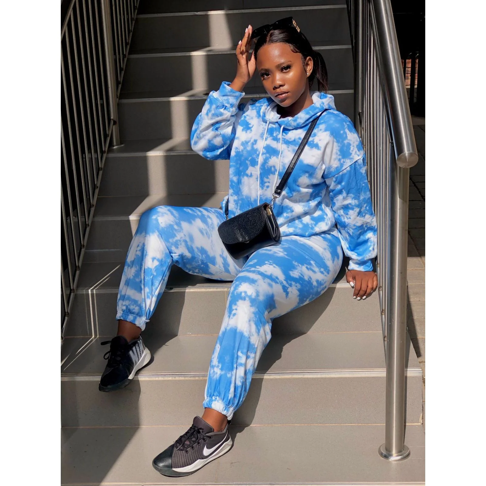 Tie Dye Multi Color Hooded Tracksuit - Image 2