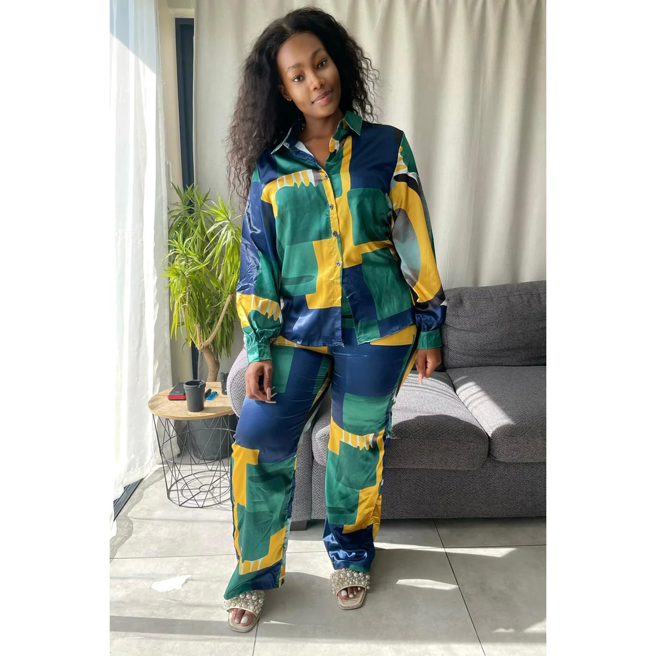 Tie Dye Print Shirt and Pants Set - Image 2