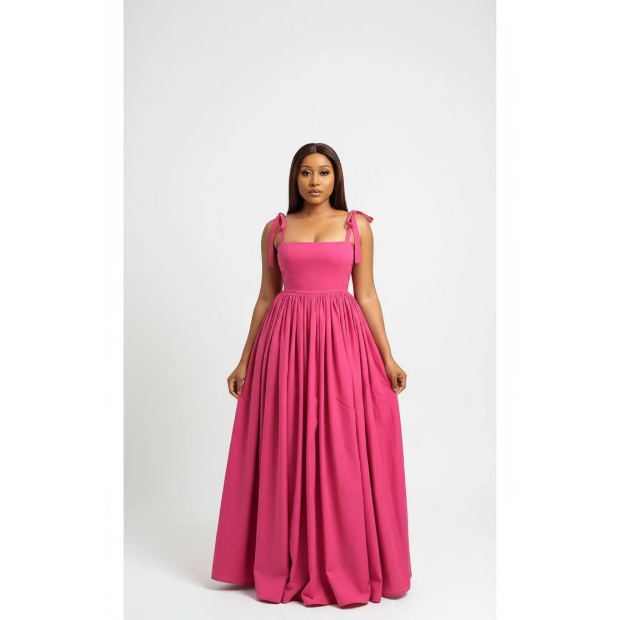 Tie Shoulder Elegant Maxi Dress - Image 4