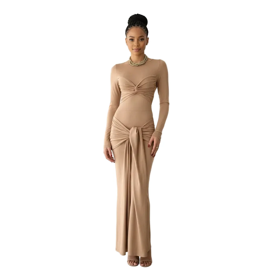 Tie Wrap Designer Maxi Dress - Image 3