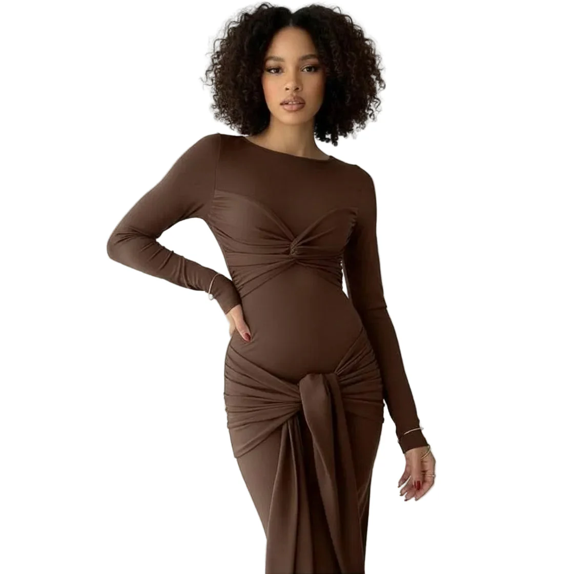 Tie Wrap Designer Maxi Dress - Image 4