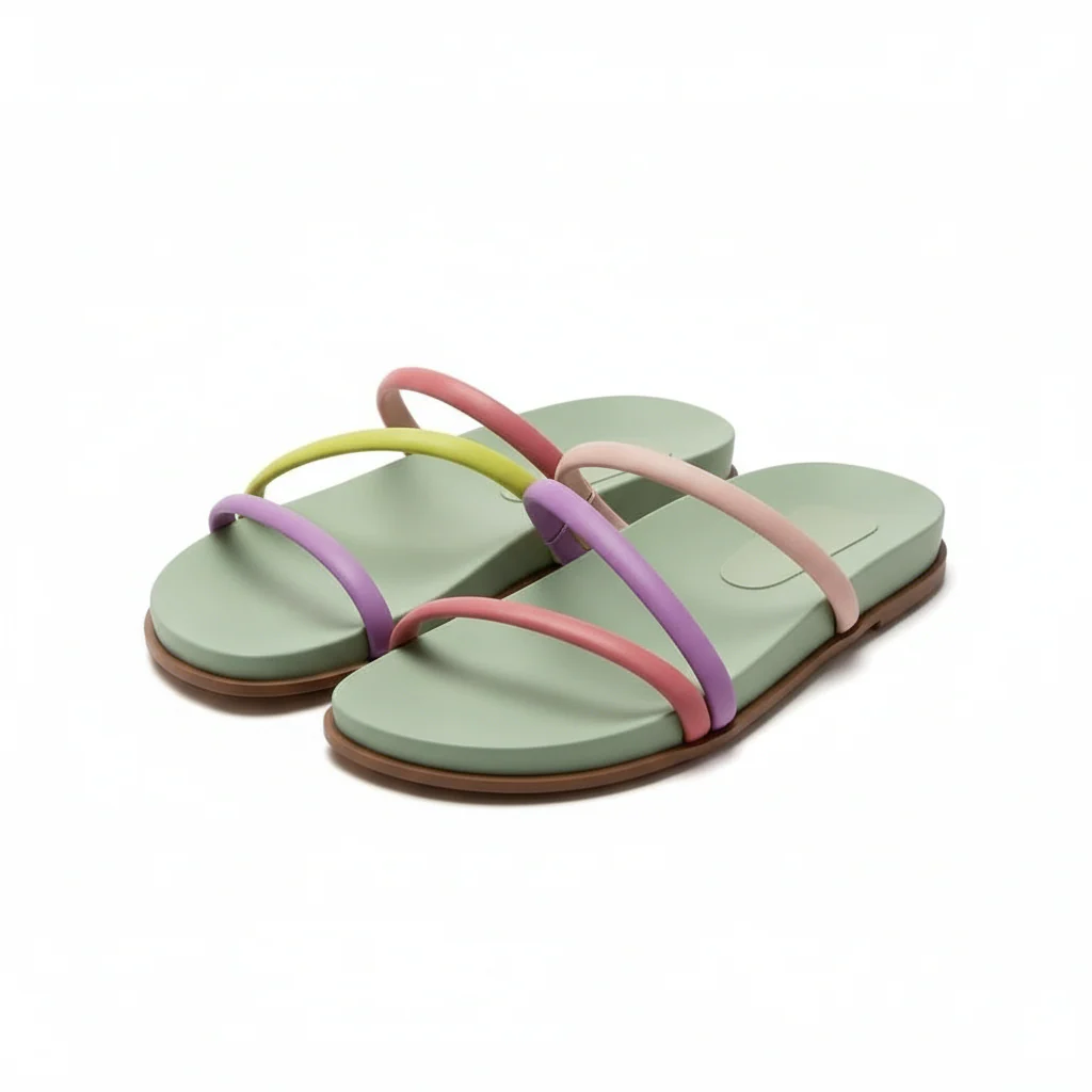 Open Toe Flip Flops Flat Beach Sandals - Image 3
