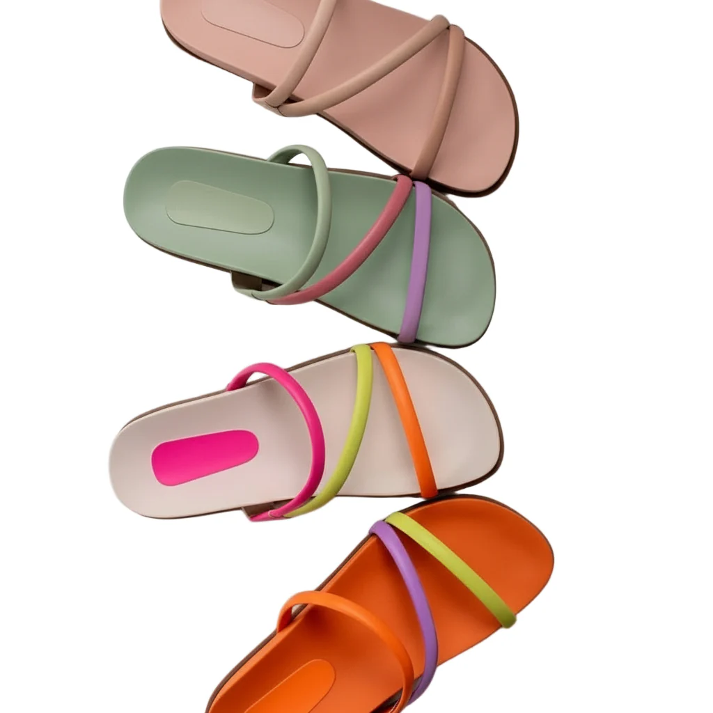 Open Toe Flip Flops Flat Beach Sandals - Image 4