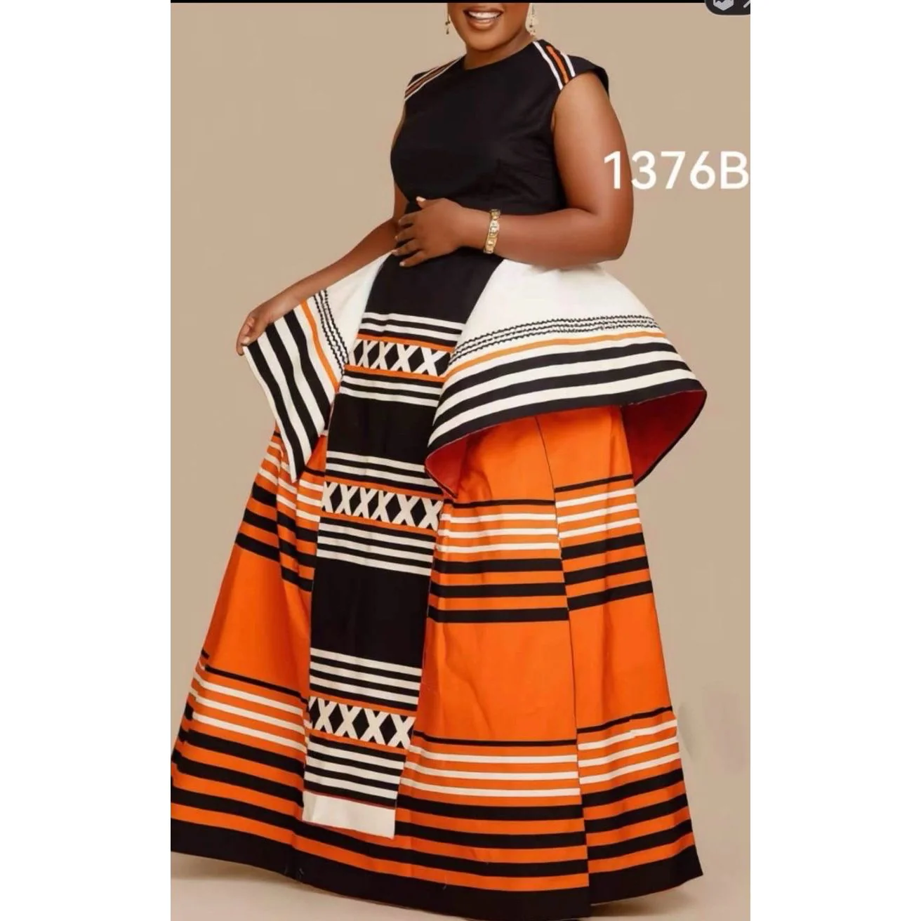 Tradiotional Printed Sleeveless Two Piece Set - Image 5