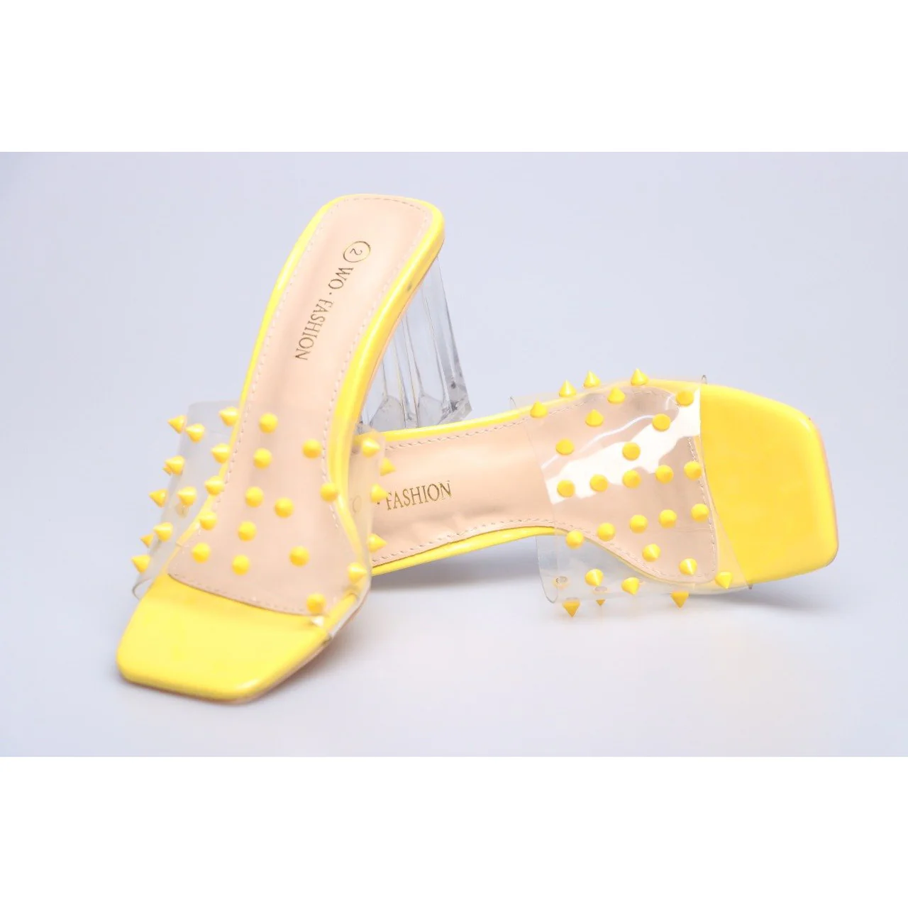 transparent open toe rivet slippers - Image 5