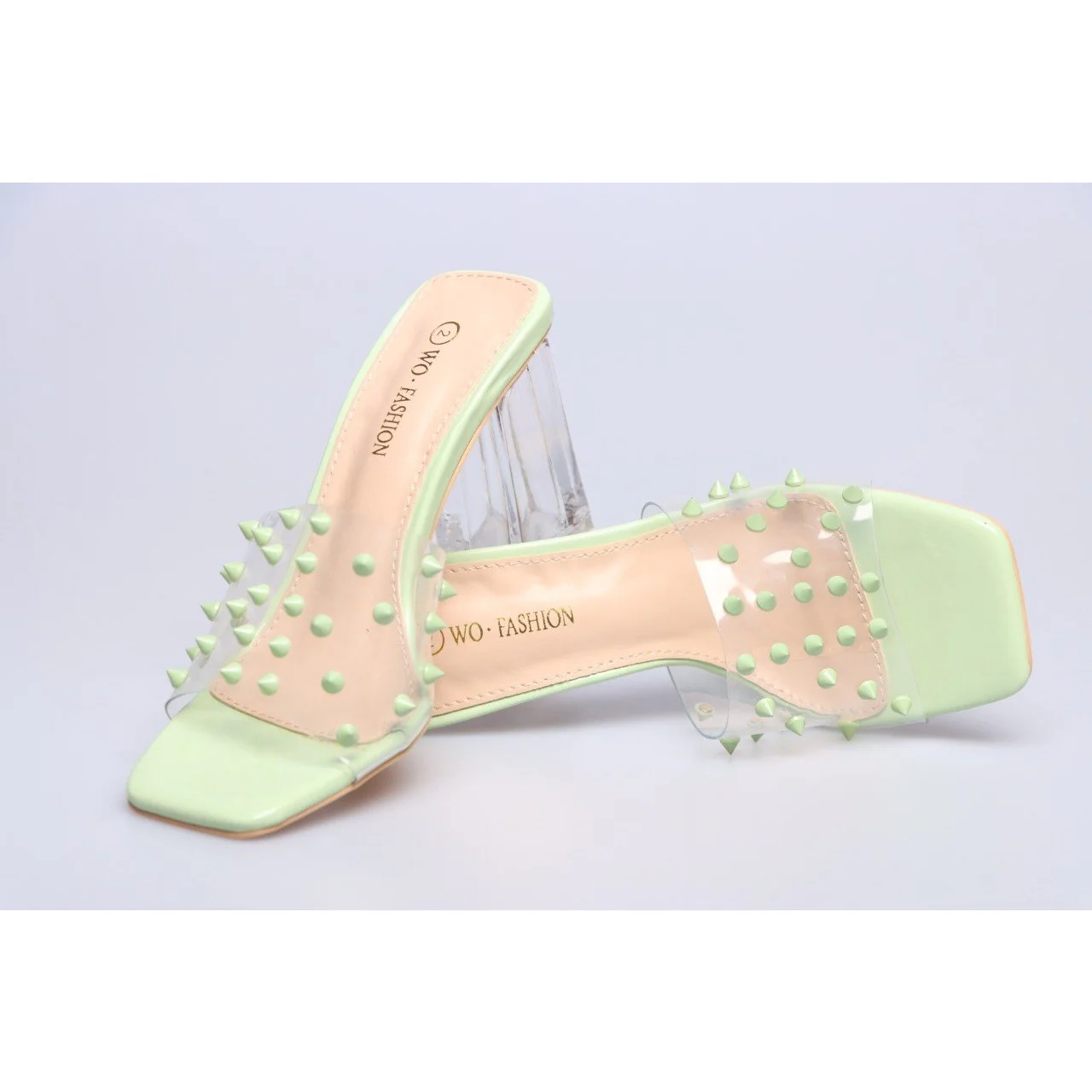 transparent open toe rivet slippers - Image 7