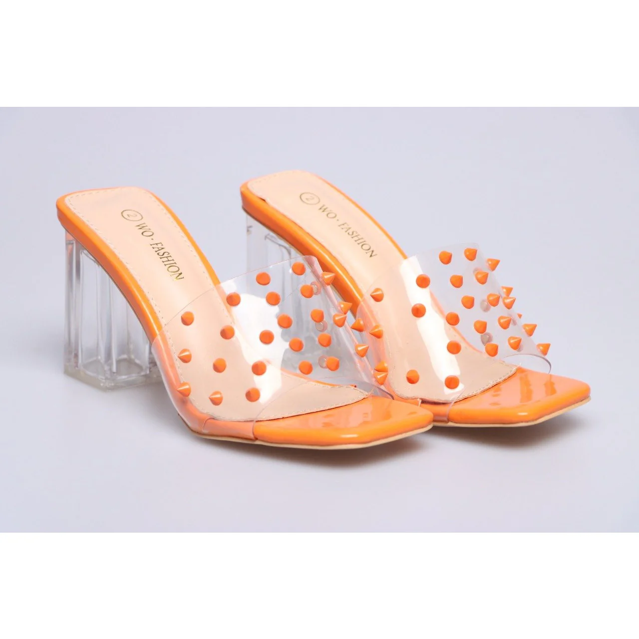 transparent open toe rivet slippers - Image 8