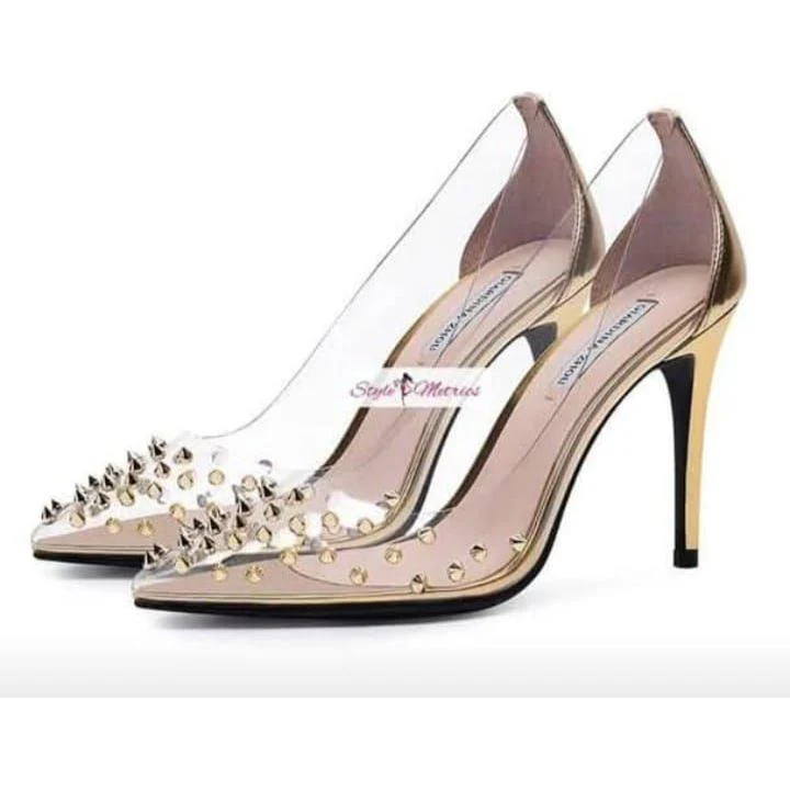 Transparent PVC Pointed Clear Crystal High Heel Sandal. - Image 2