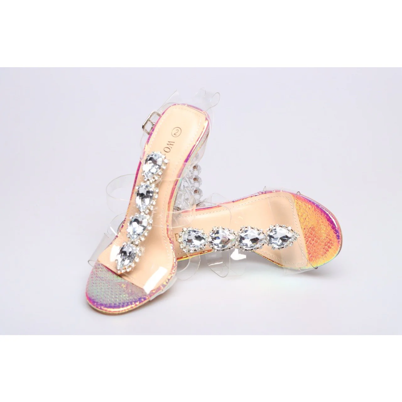 Transparent Strip Summer Printed Toe Sandal - Image 2