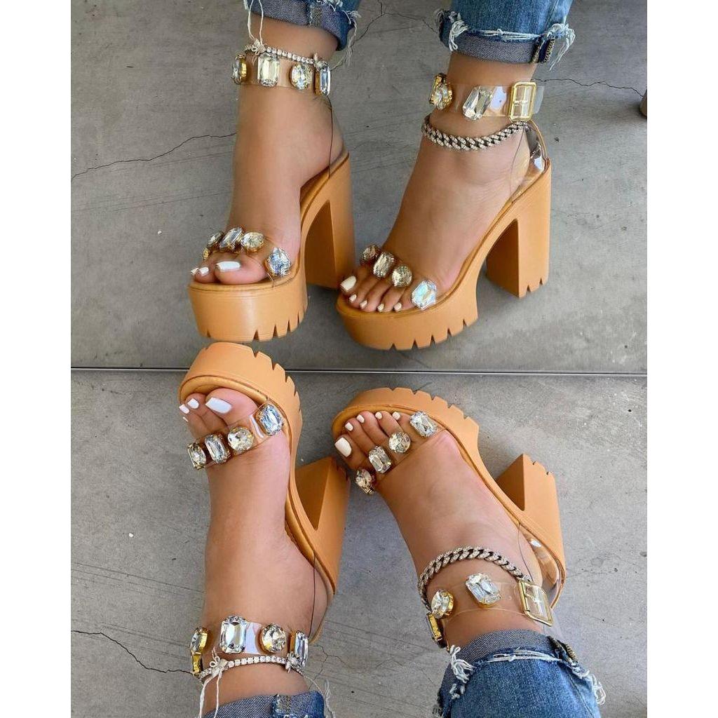 Transparent Thick Rhinestone Heel - Image 3