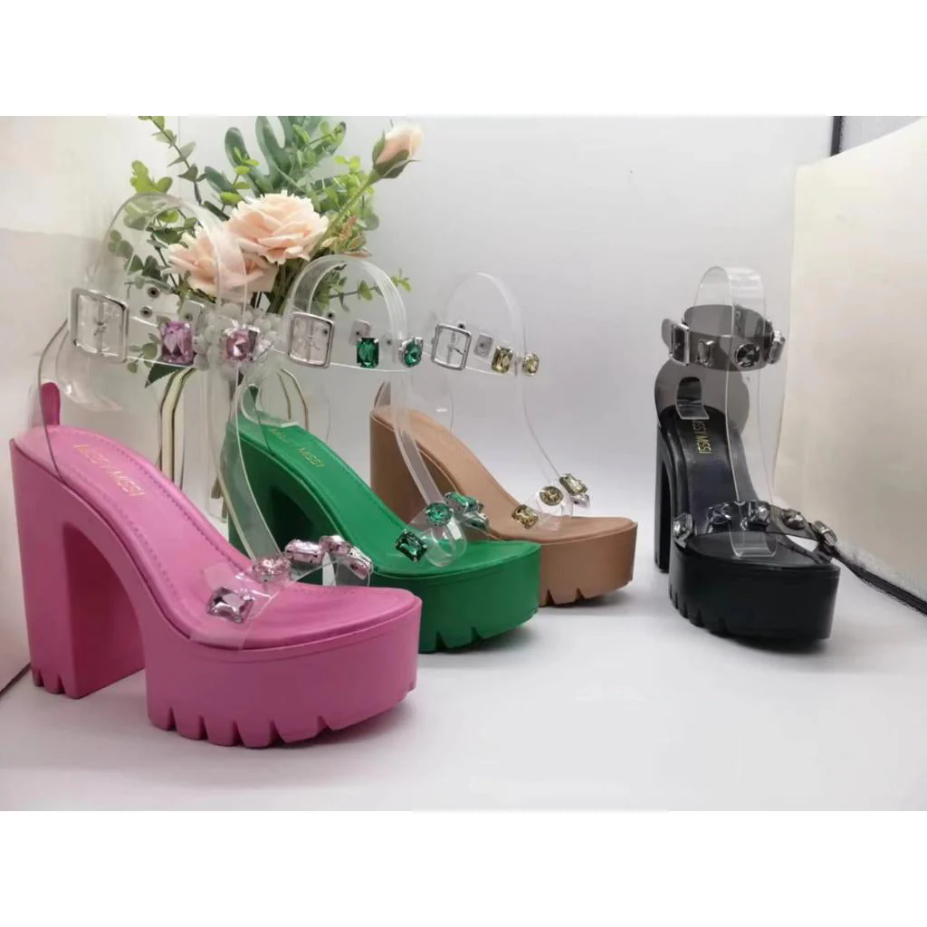 Transparent Thick Rhinestone Heel - Image 6