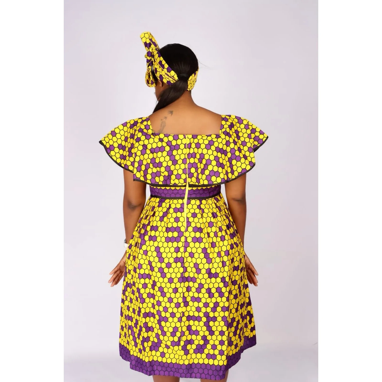 Tshwaro Off Shoulder Ankara Dress  - Image 2