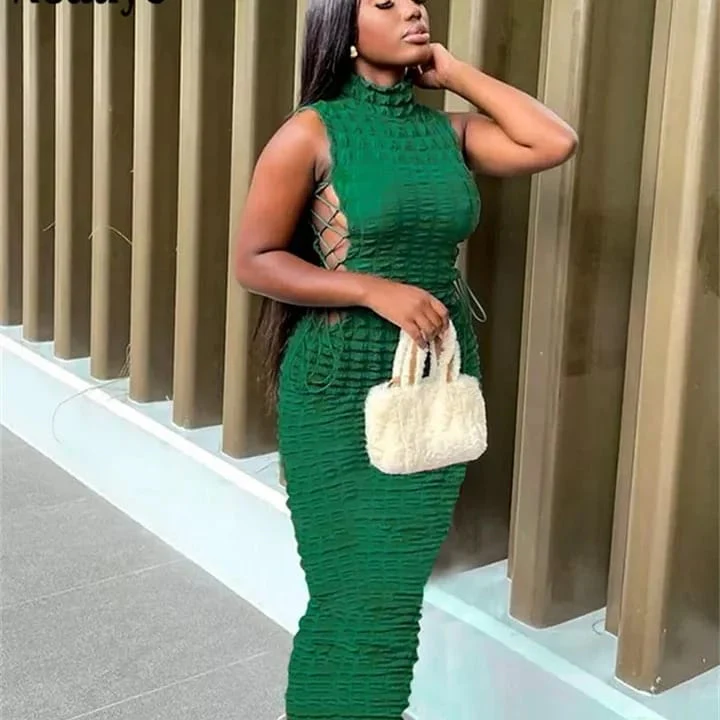Turtle neck sexy bandage dress - Image 4