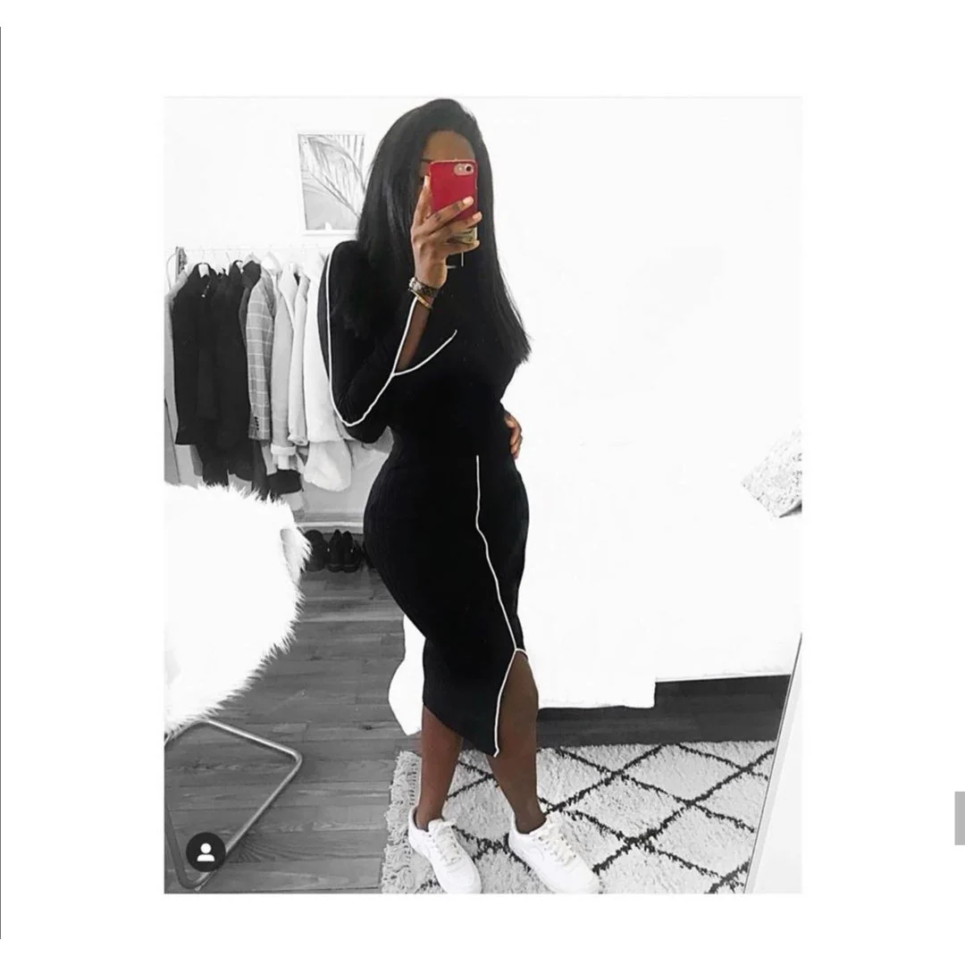 Turtleneck Bodycon Dress - Image 2