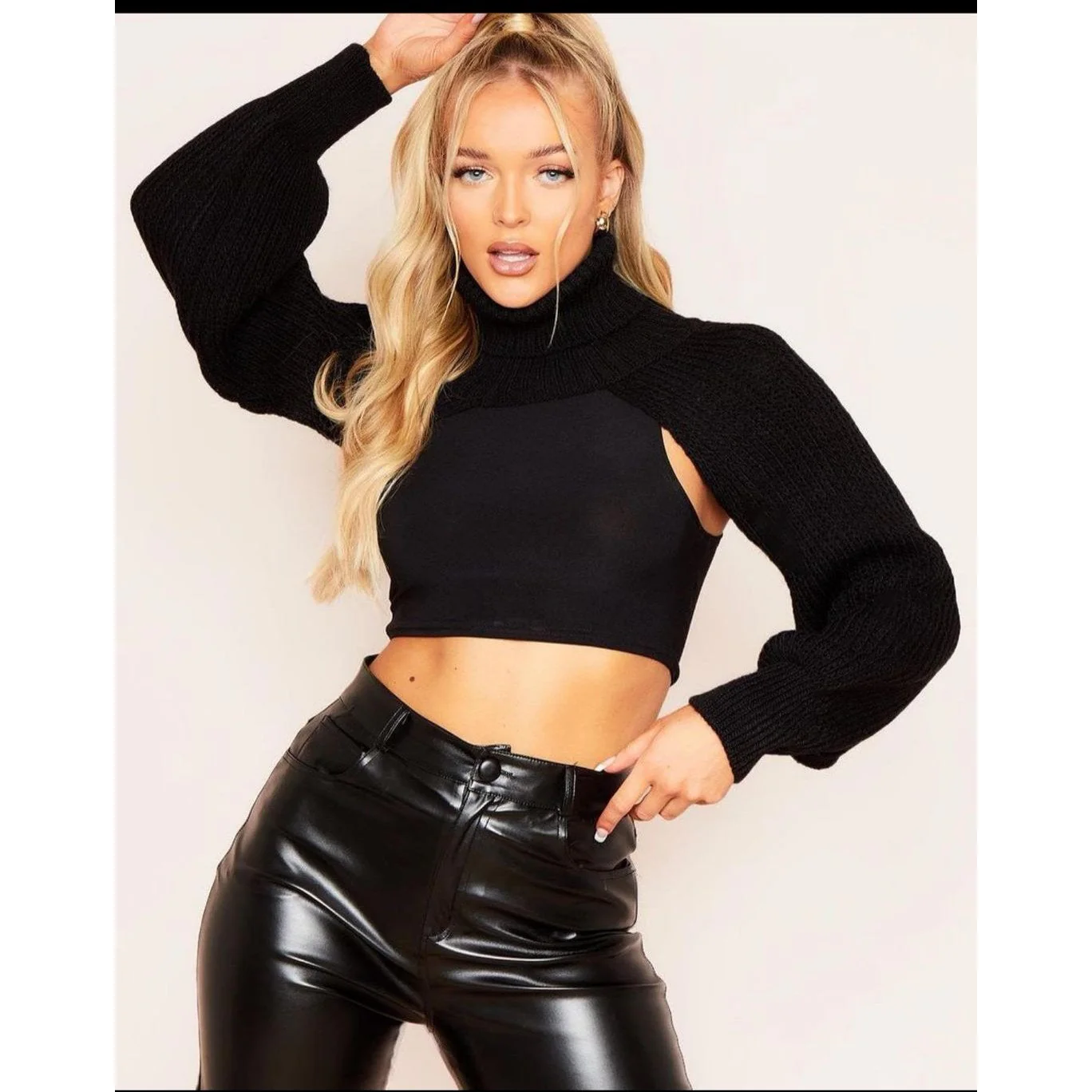 Turtleneck Crop Top Sweater - Image 5