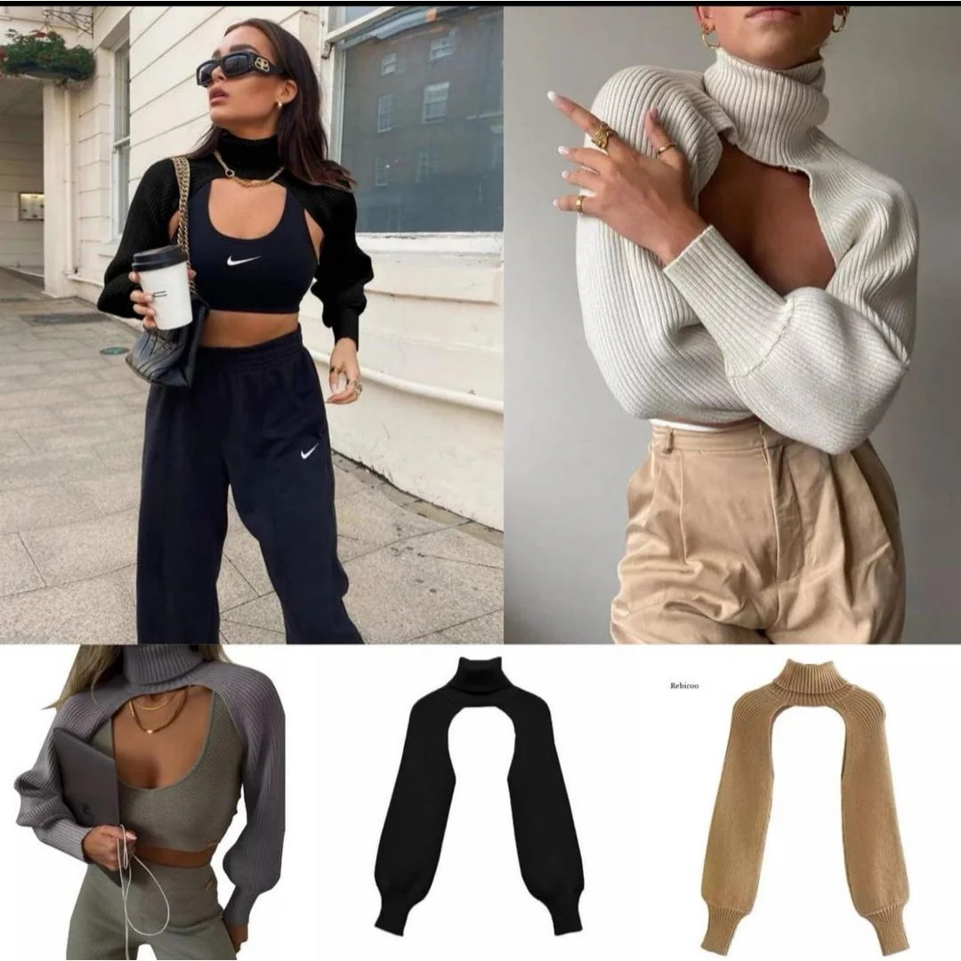 Turtleneck Crop Top Sweater - Image 3