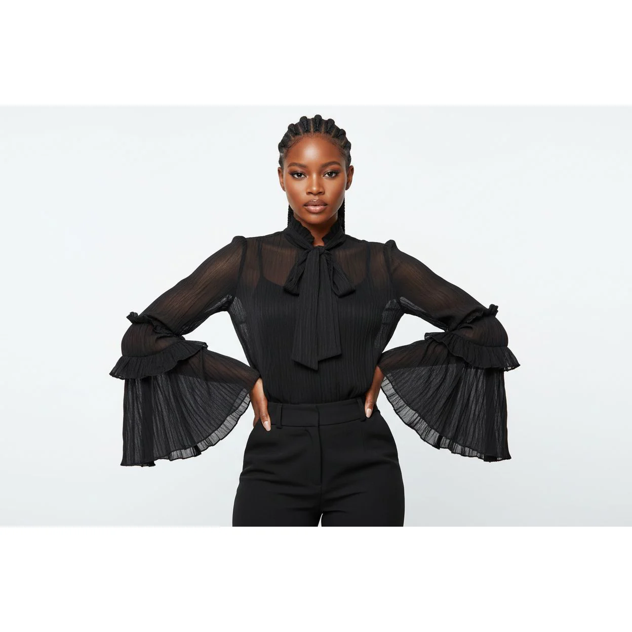 Turtleneck Lace Blouse - Image 2