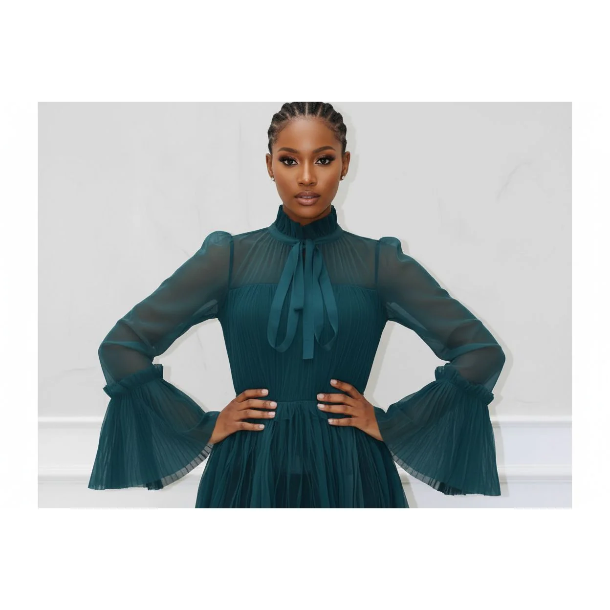 Turtleneck Lace Blouse - Image 3