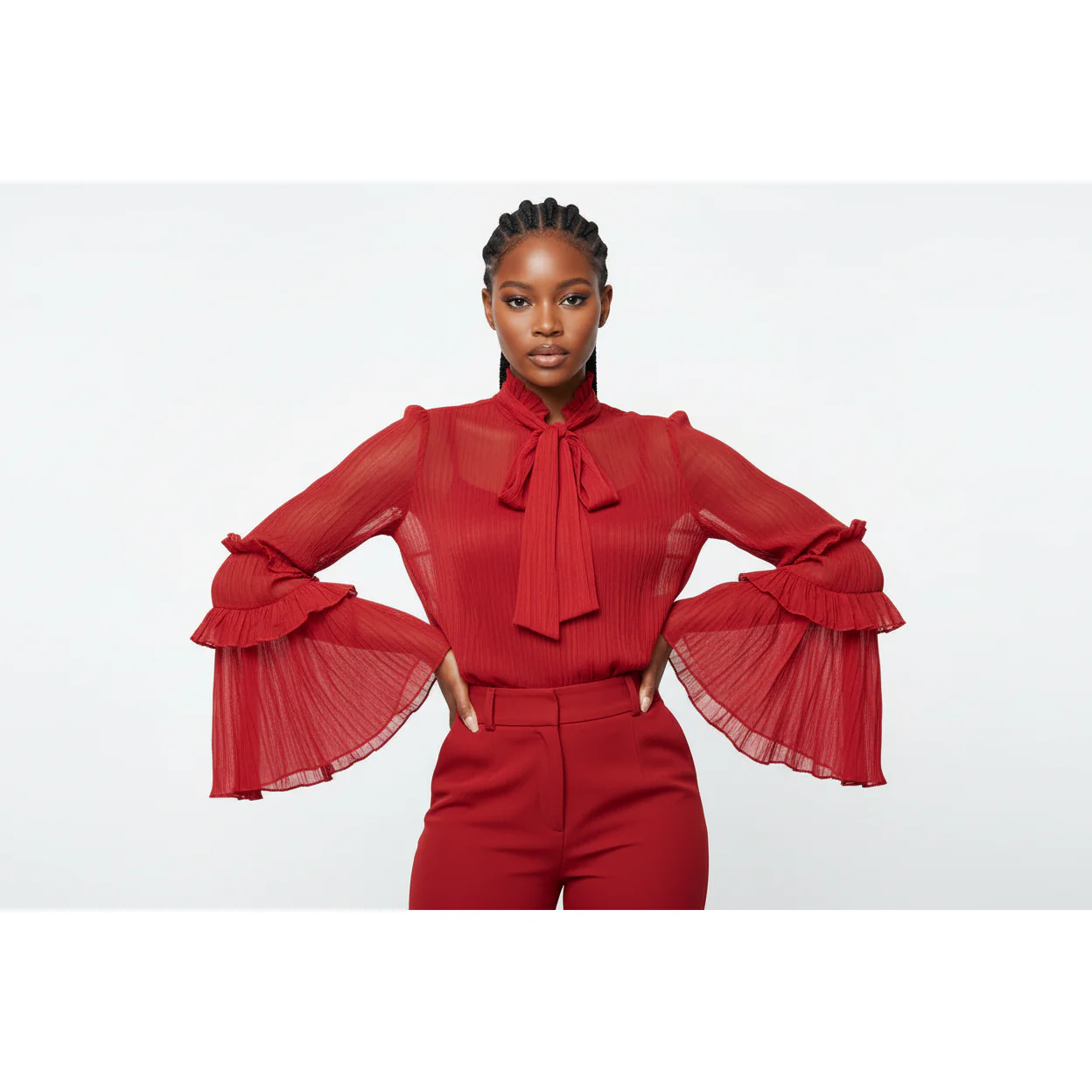 Turtleneck Lace Blouse - Image 4