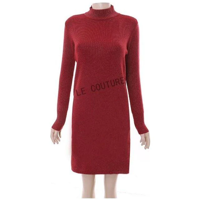 Turtleneck Long Sleeve Midi Dress - Image 2