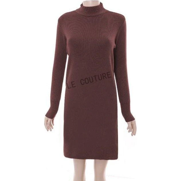 Turtleneck Long Sleeve Midi Dress - Image 3