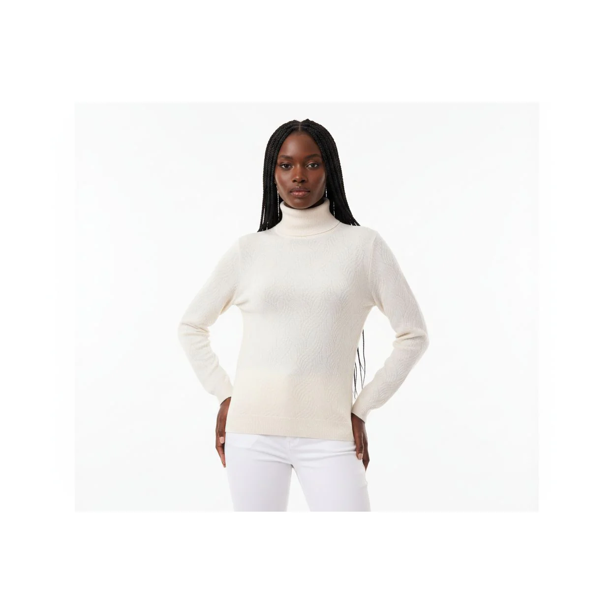Turtleneck Ribbed Knit Sweater - Image 4