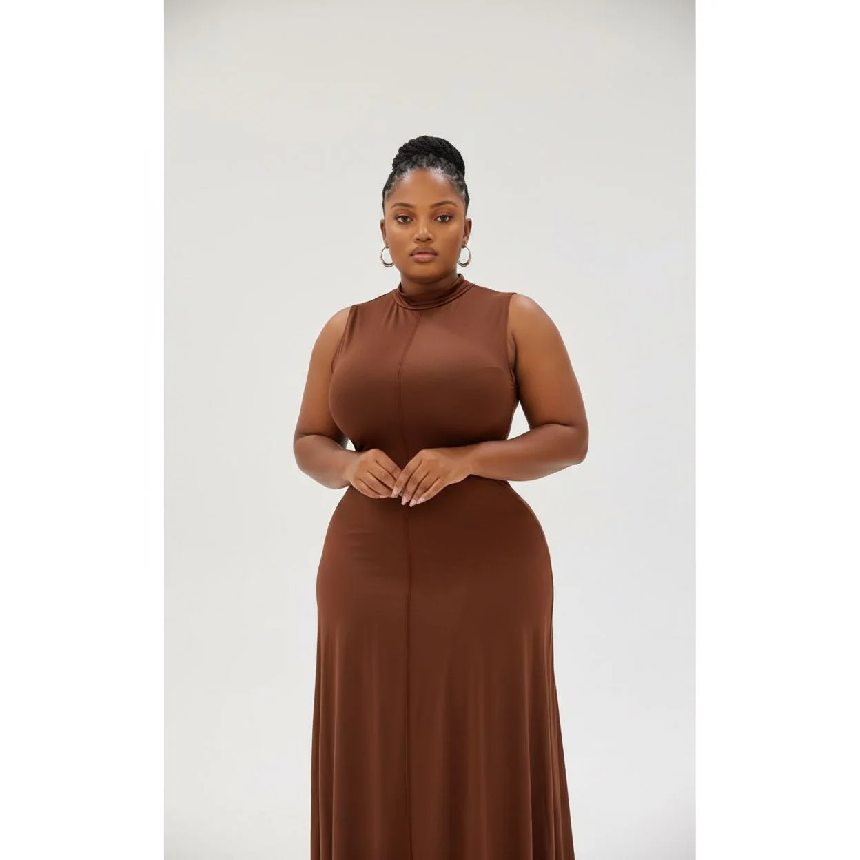 Turtleneck Sleeveless Maxi Dress - Image 3