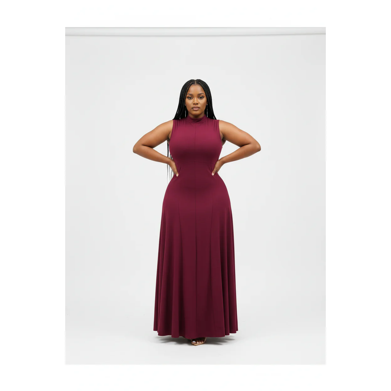 Turtleneck Sleeveless Maxi Dress - Image 4