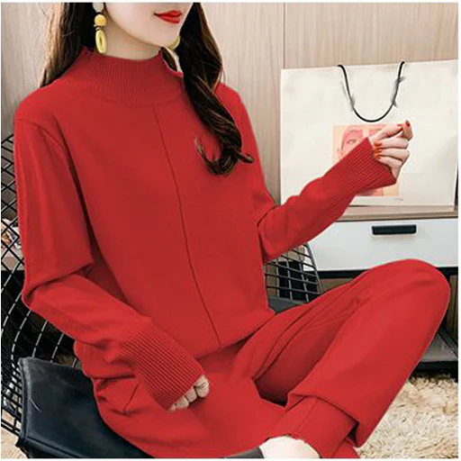 Turtleneck Winter Knitted Set - Image 3