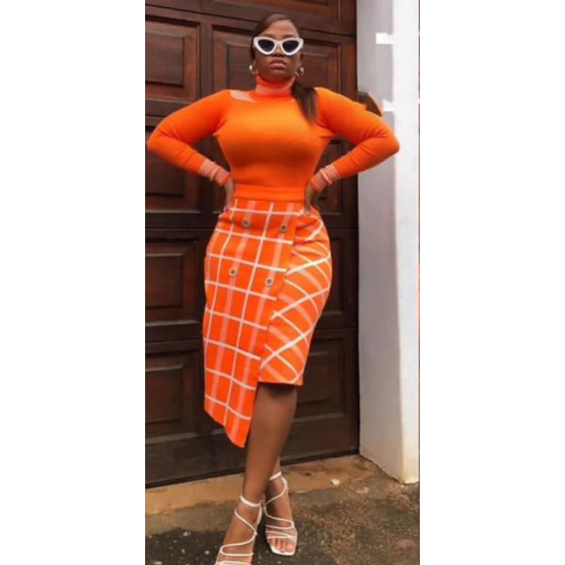 Turtleneck Top and Button Skirt Set - Image 11