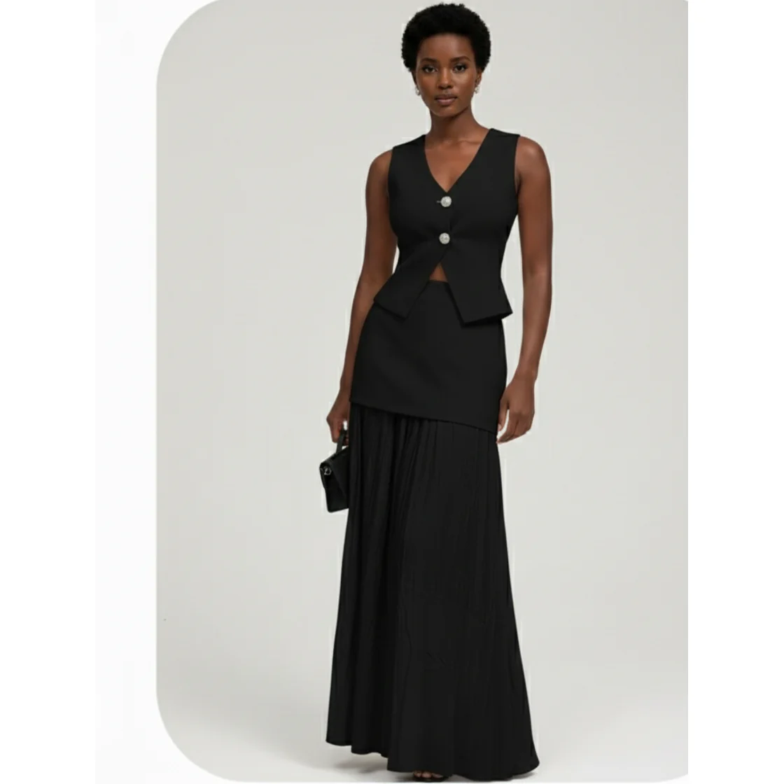 Two-Piece Maxi Skirt & Vest Set