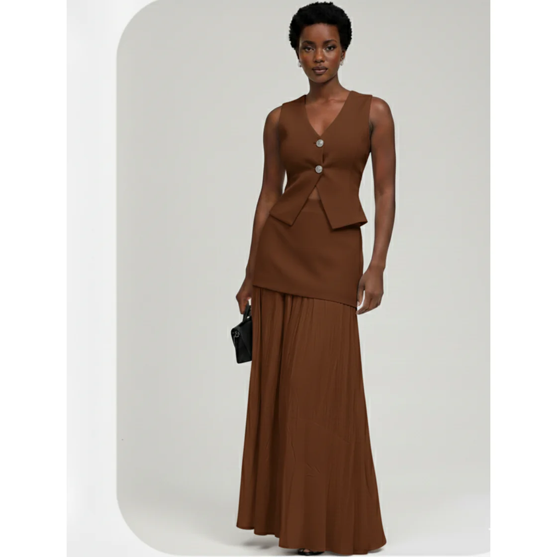 Two-Piece Maxi Skirt & Vest Set - Image 4