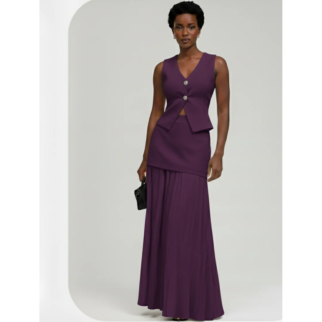 Two-Piece Maxi Skirt & Vest Set - Image 5
