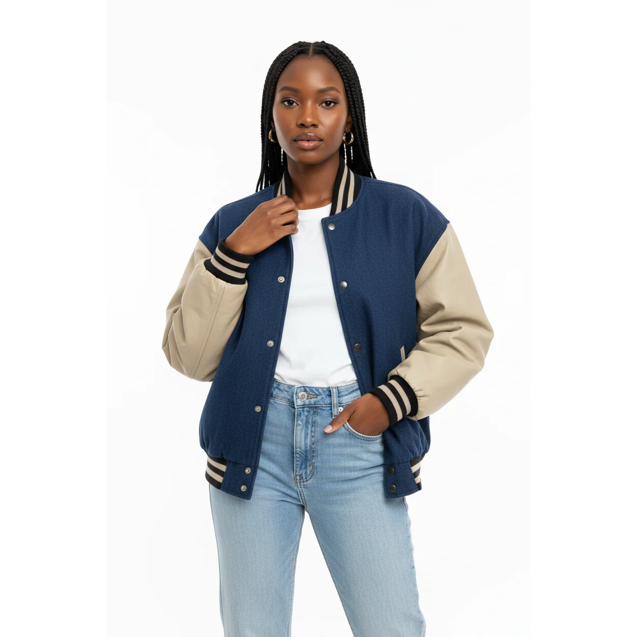 Urban Renewal Vintage Denim Baseball Jacket