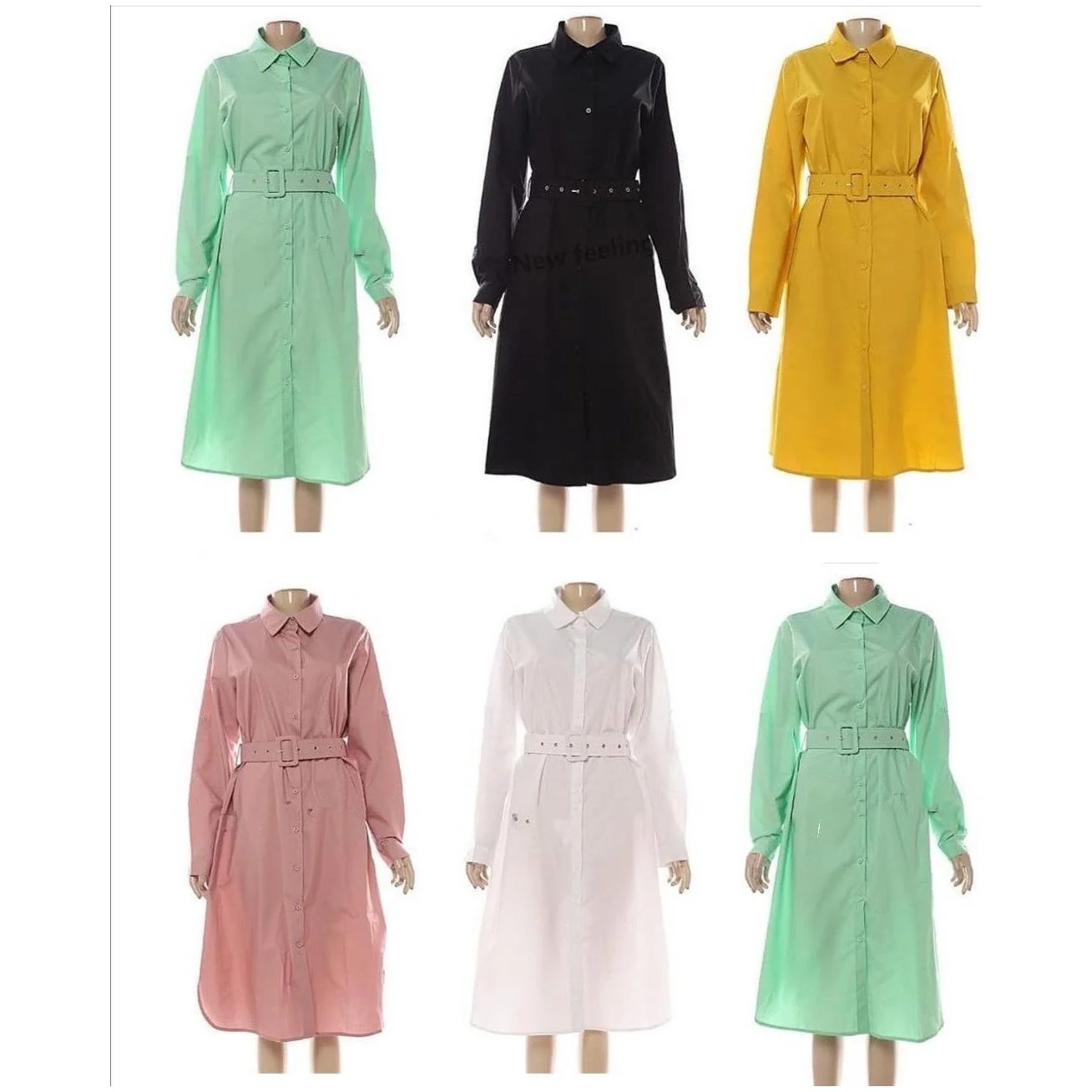 V-Neck Button Up Shirt Dress - Image 5