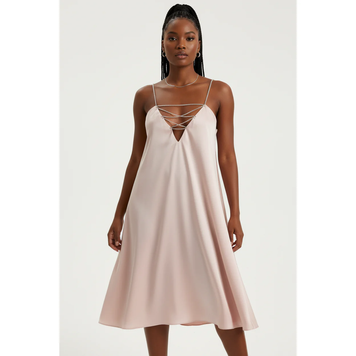 V Neck Chain Strap Backless Dress - Image 23