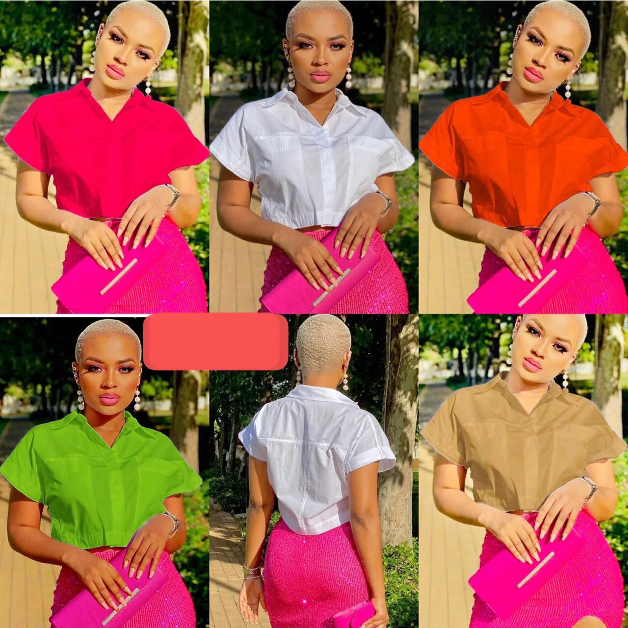 V-Neck Crop Shirt - Image 5