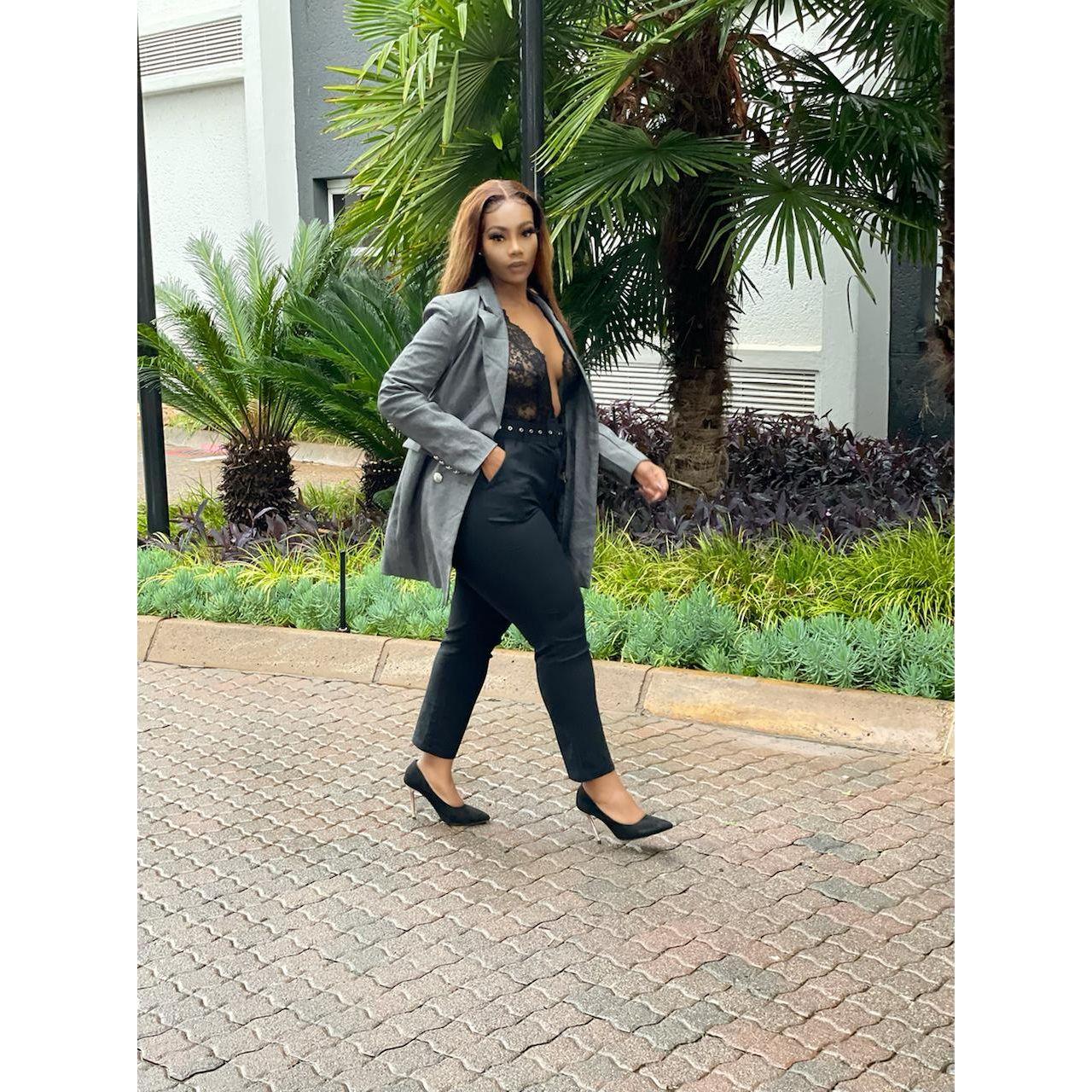 V-Neck Double Double Breasted Blazer Dress - Image 10