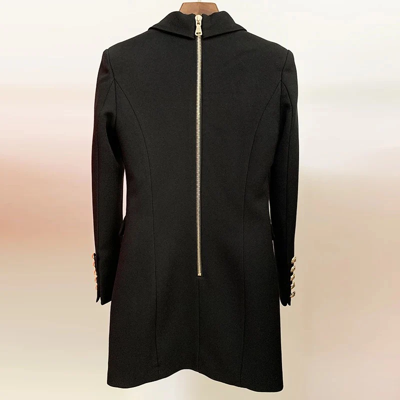 V-Neck Double Double Breasted Blazer Dress - Image 6