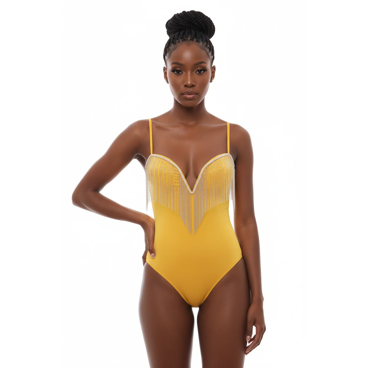 V-Neck Fringe Detailed Bodysuit - Image 3