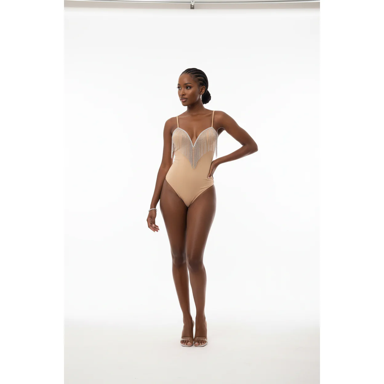 V-Neck Fringe Detailed Bodysuit - Image 4